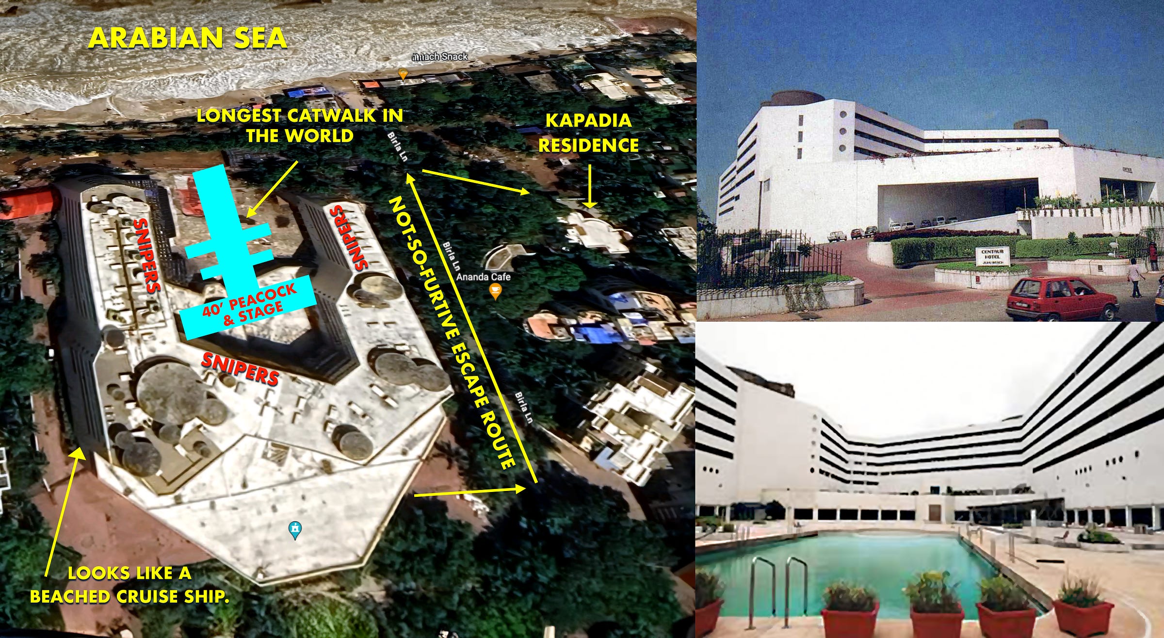 Juhu Centaur Hotel with layout of the 1993 Miss India pageant
