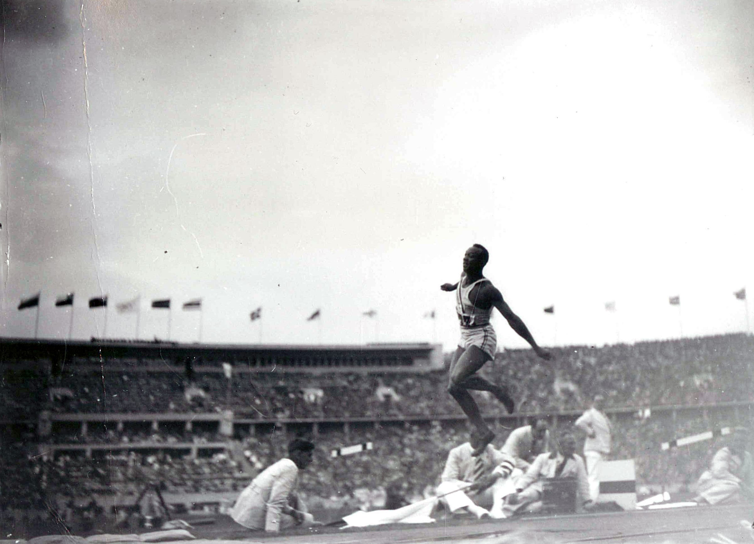 Jesse Owens at the 1936 Olympics in Berlin