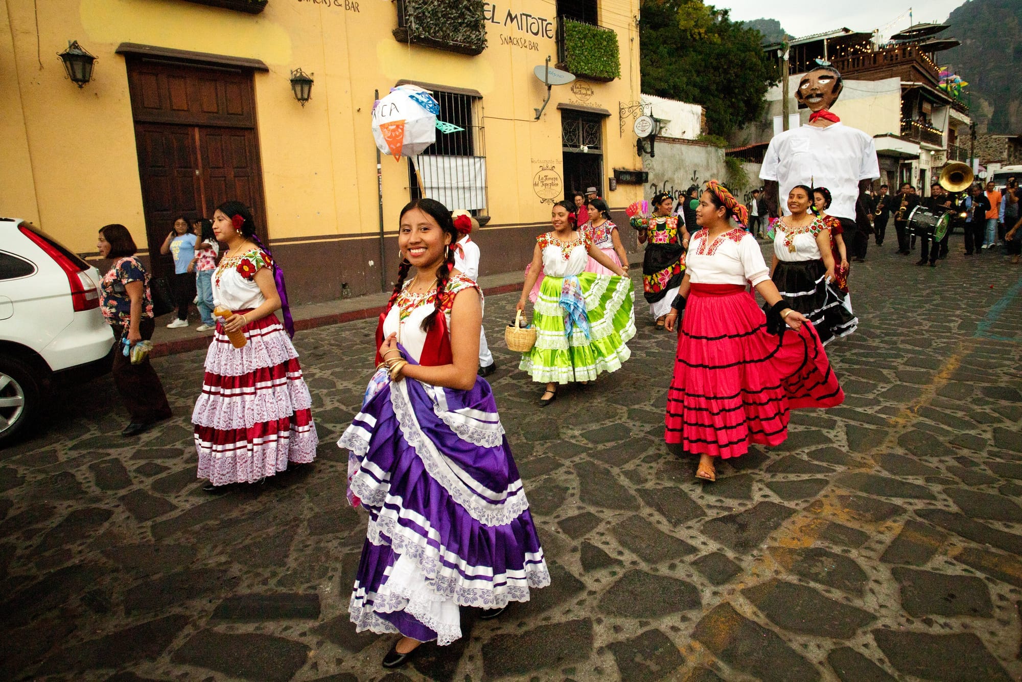 Festive parade in Tepoztlán.