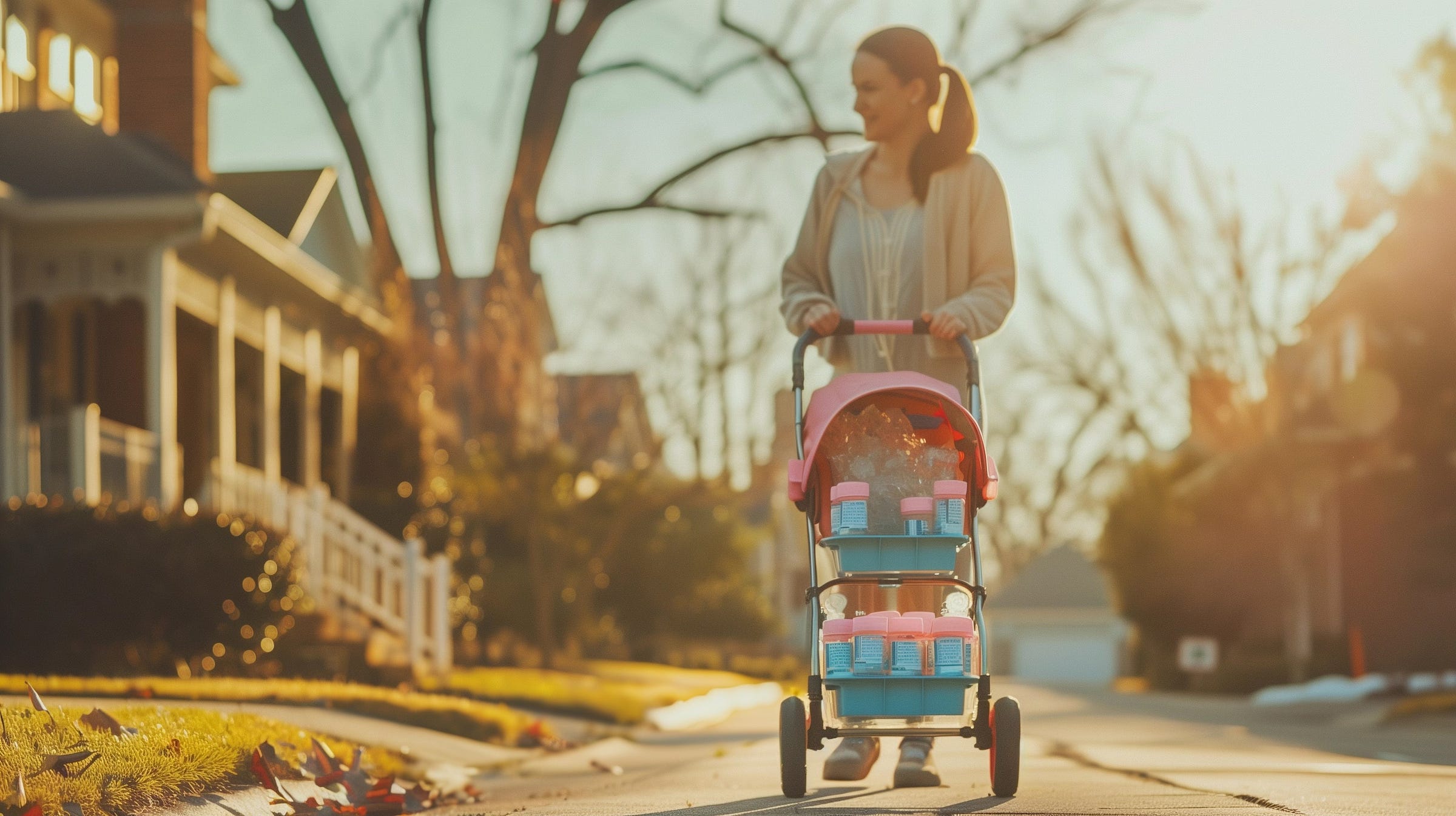 A mother taking her IVF embryos for a walk in a stroller in Alabama