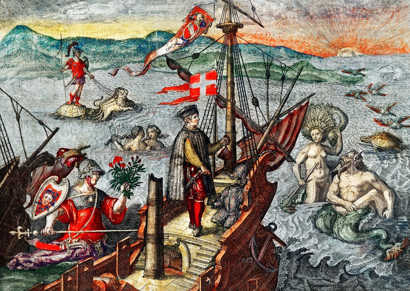 Painting of Christopher Columbus by Theodor de Bry