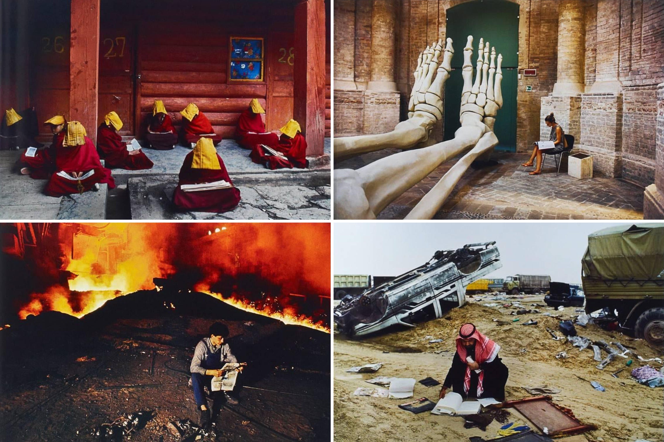 Litang, Tibet. Foligno, Italy. Smederebo, Serbia. Kuwait. From *[On Reading](https://geni.us/L4J5Q)* by [Steve McCurry](https://www.stevemccurry.com)