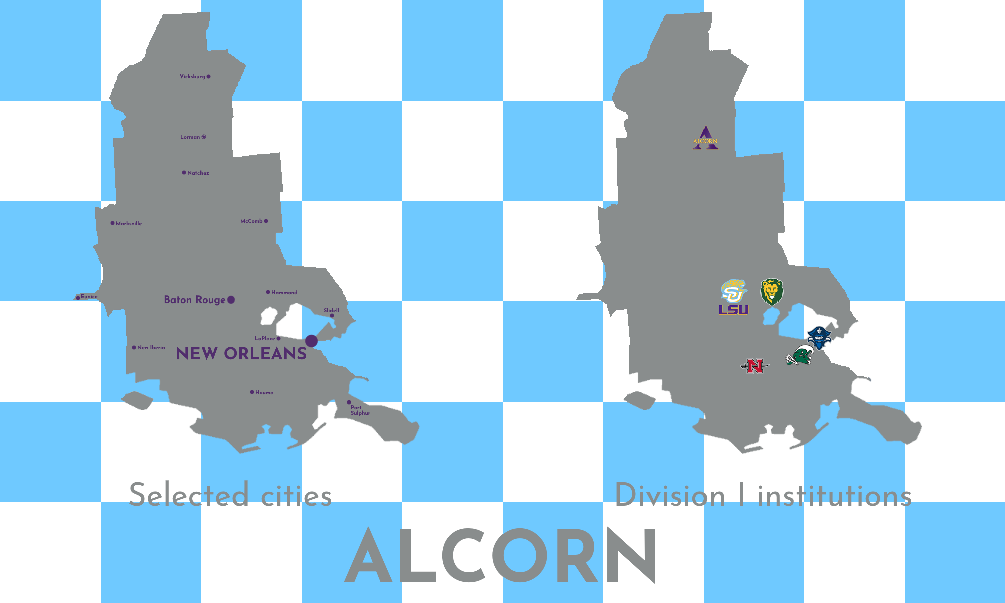 Map of Alcorn