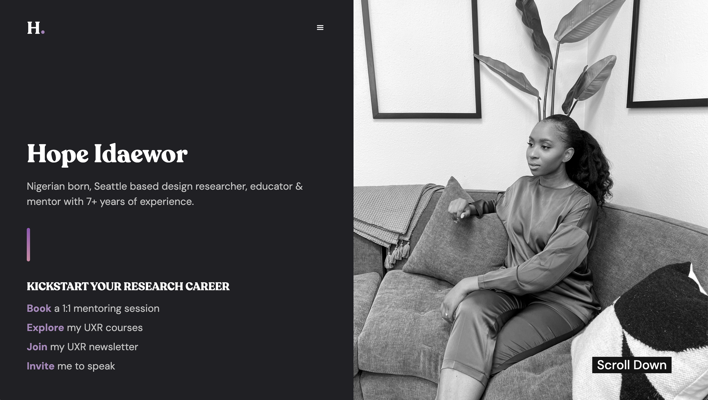Screenshot of hopetalks.design website