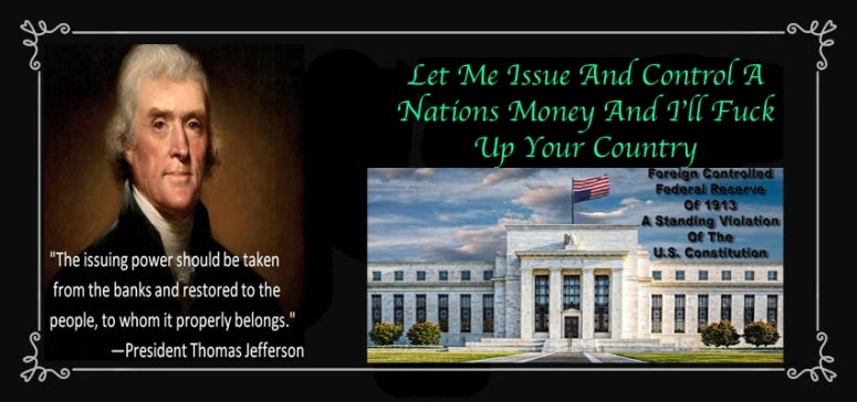 Federal Reserve rothschild control money Jefferson