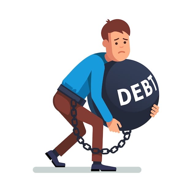 Businessman chained to debts