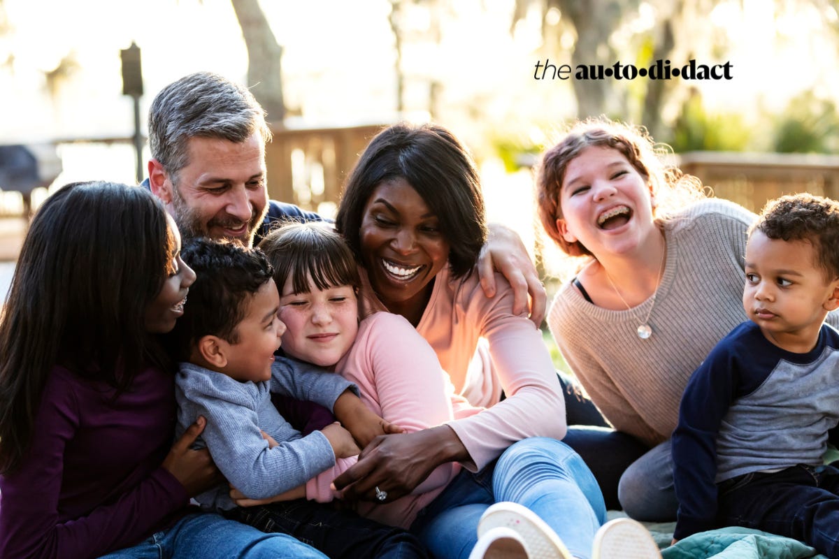 A family enjoys each other's company.