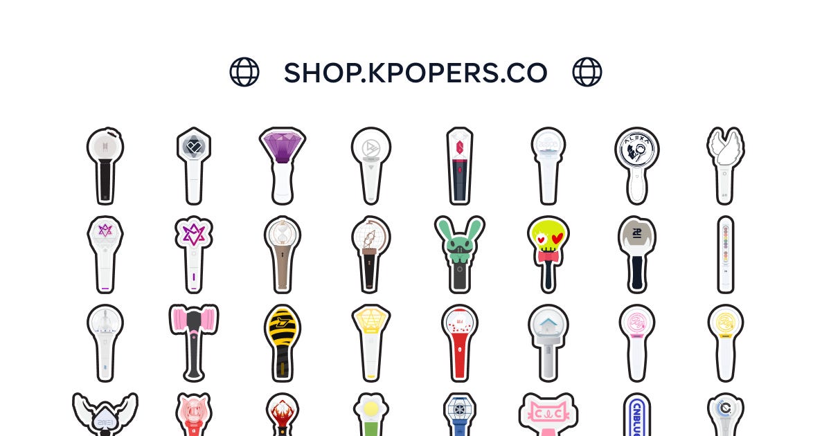 Bunch of K-pop lightstick designs