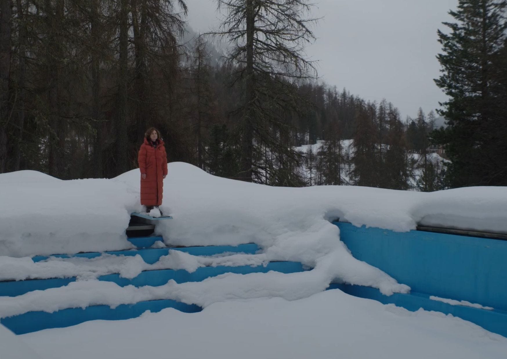 Lena Corbyn pondering whether to jump into that snow-filled pool