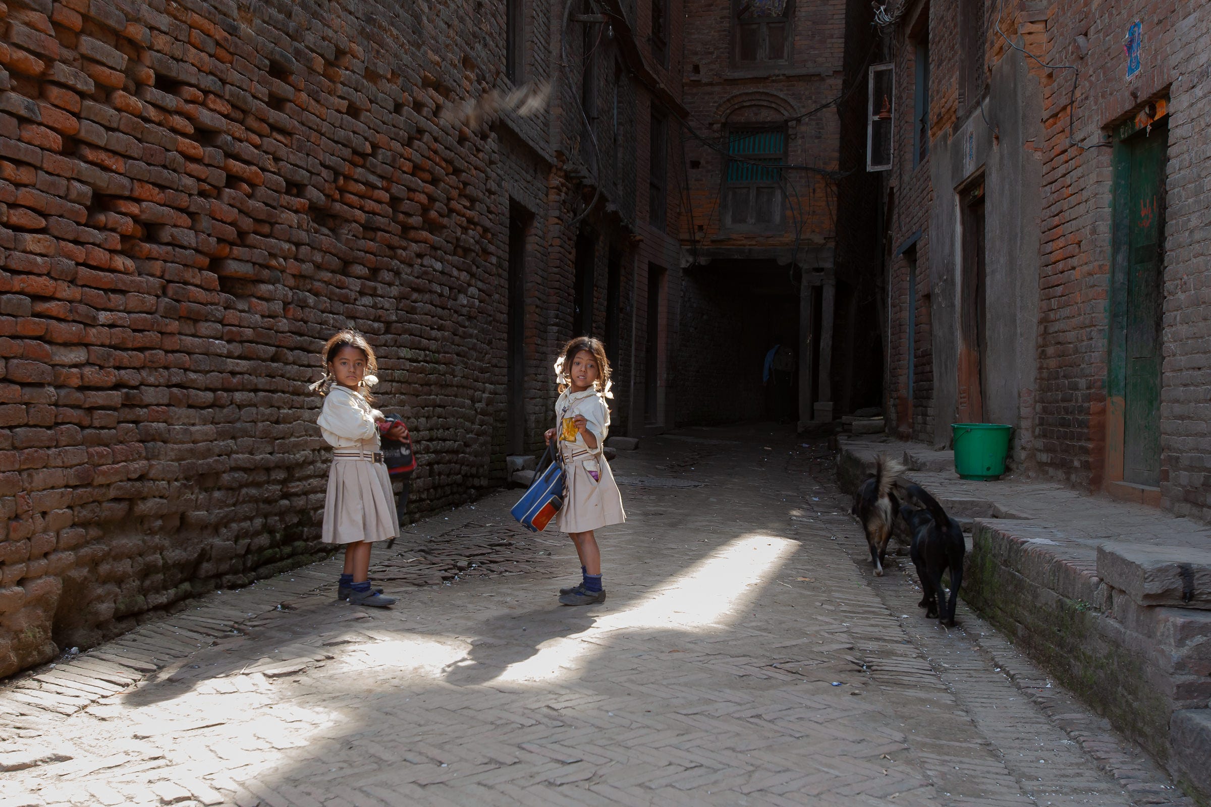 Sisters Yamuna and Jamnua, Bhatapur, Nepal. 1/60, f/6.3, ISO400, 35mm