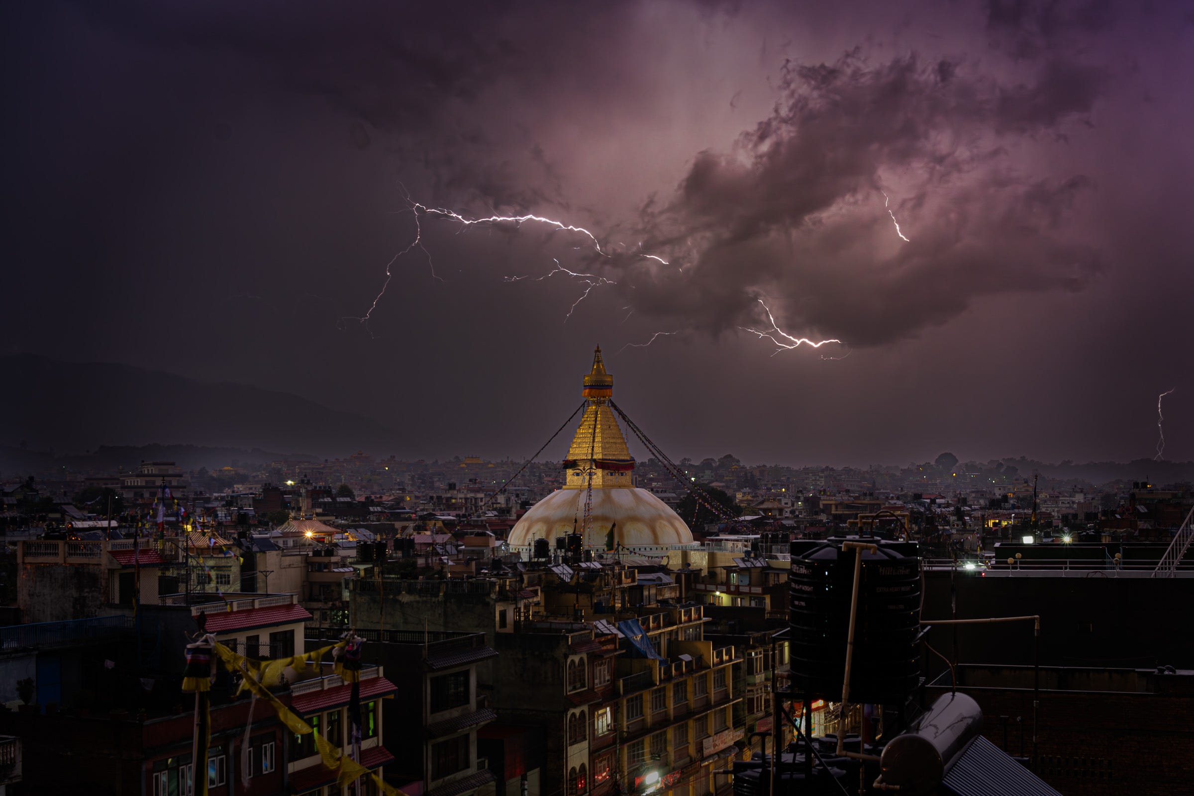 Boudhanath Stupa, Nepal. 4 sec, f/8, -6.45EV, ISO1600, 35mm 