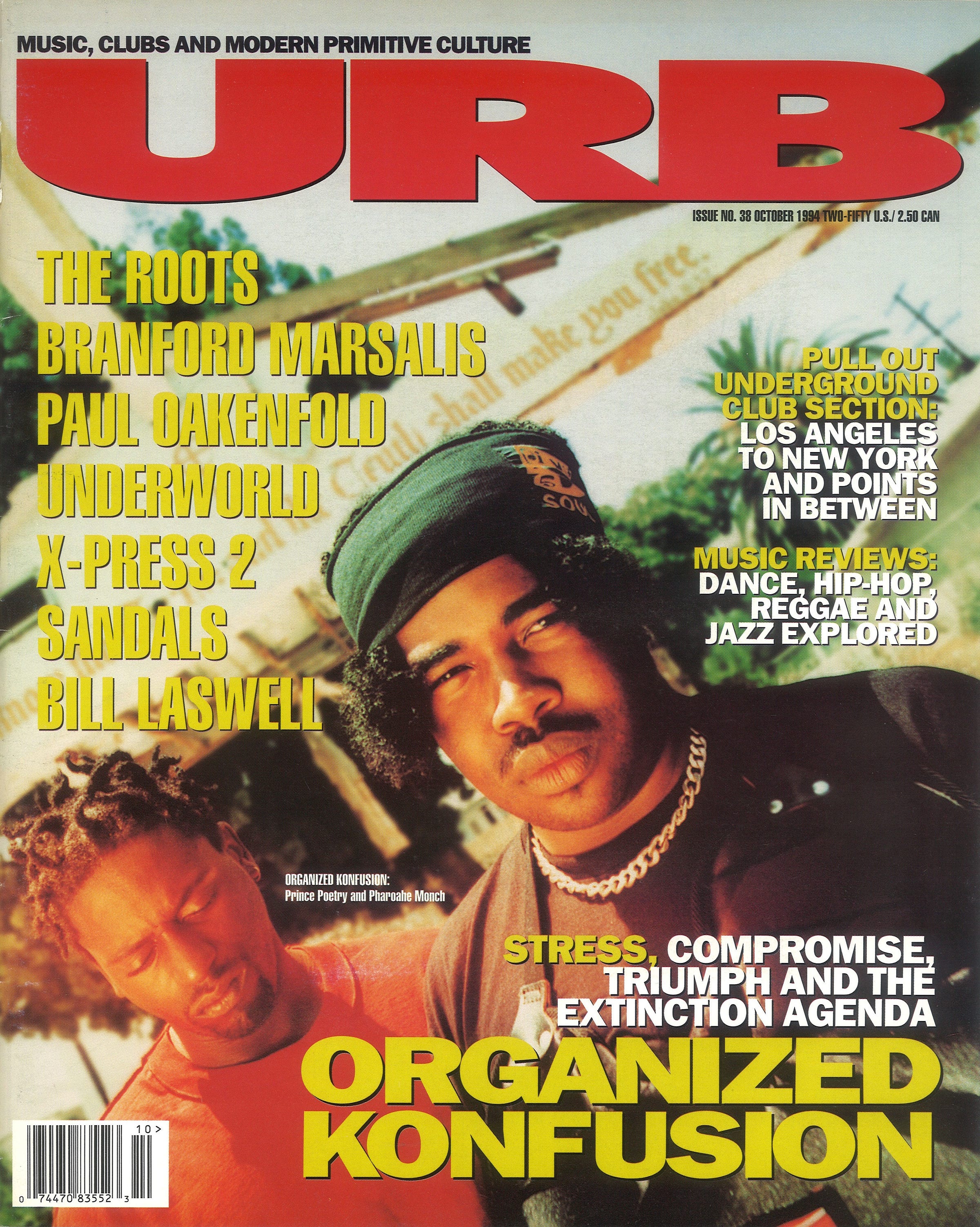 Organized Konfusion photographed by B+ (aka Brian Cross) in 1994. The issue also featured Underworld, The Roots, and Paul Oakenfold.