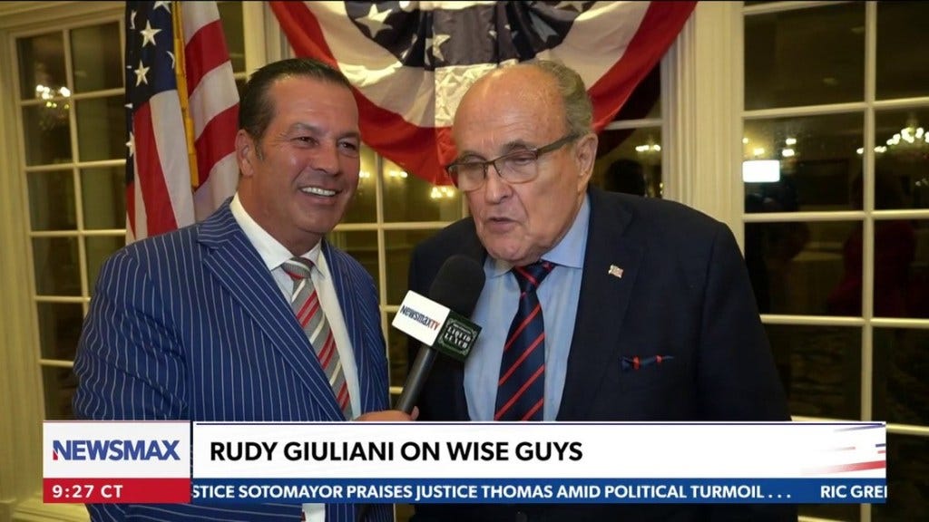 Newsmax personality John Tobacco interviews Rudy Giuliani