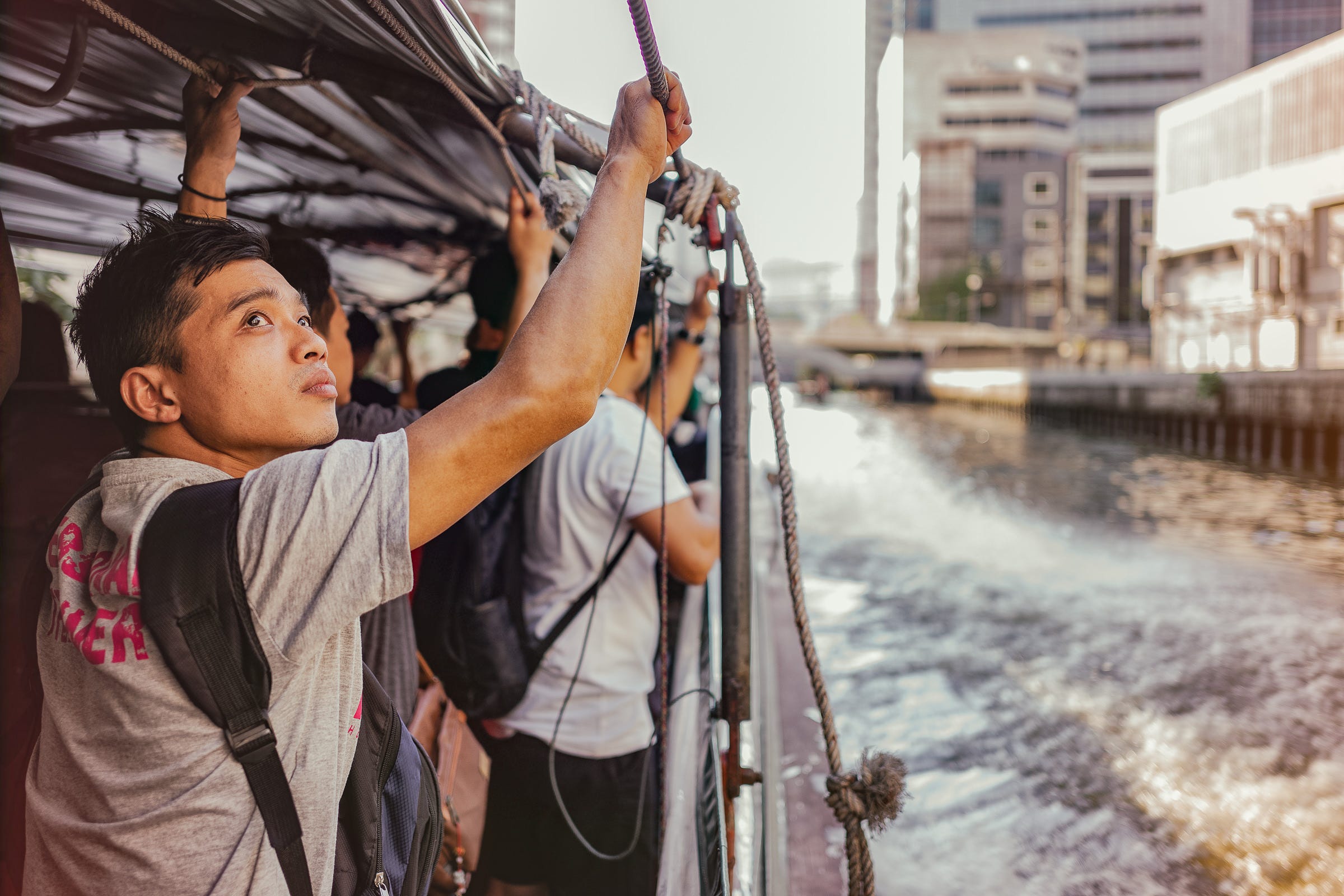 Khlong Ferry Boat Passenger. 1/250, f/2, ISO 200, 28mm