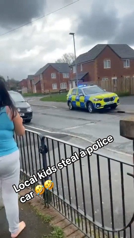 UNCLEARED GRABS: Rochdale police release statement after social media vid shows 'kids stealing police car'
