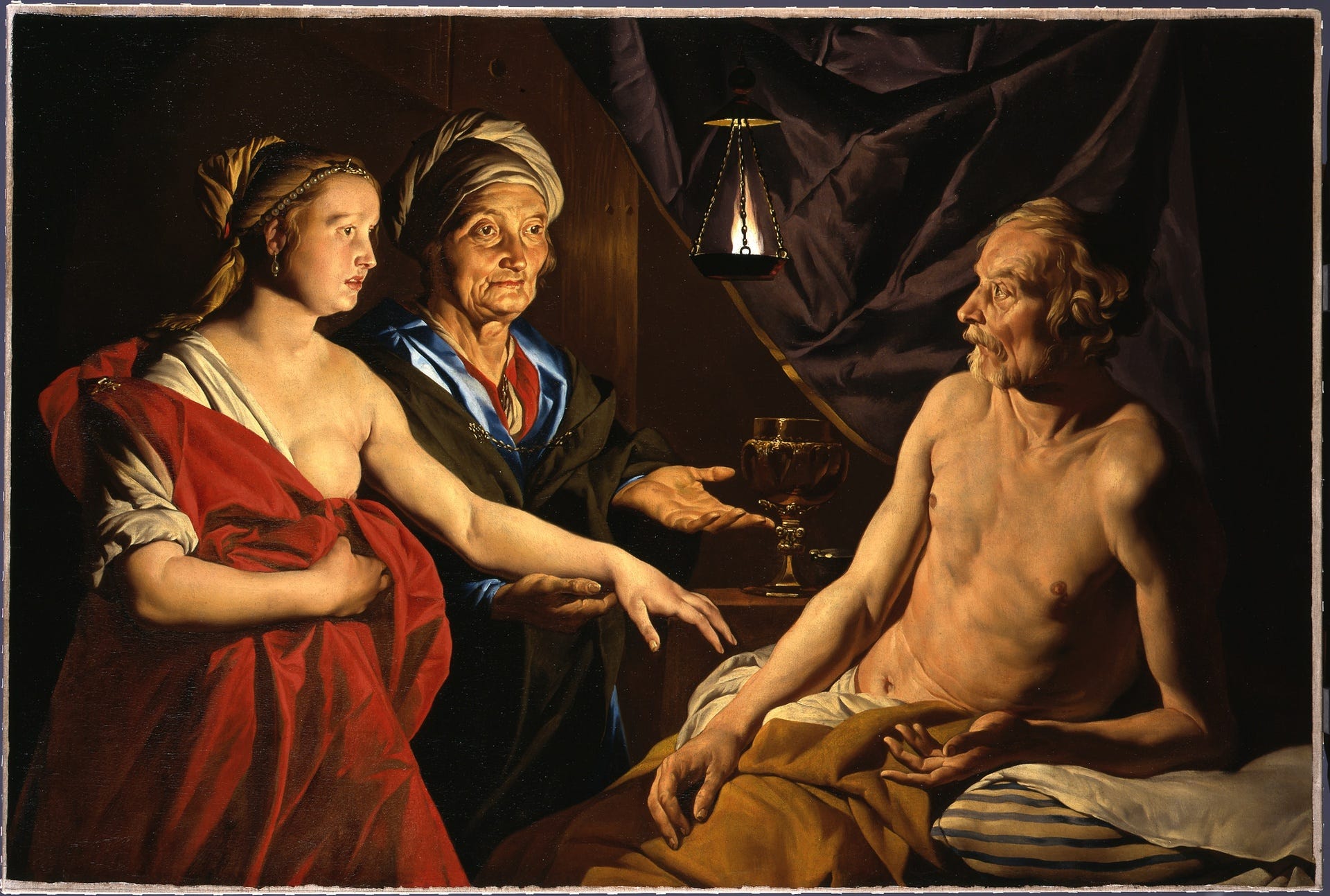 Matteus Stom: Biblical depiction / Sarah leads Abraham to Hagar (1642-1650), https://ausstellungen.deutsche-digitale-bibliothek.de/spotlight-objects-spk/items/show/135