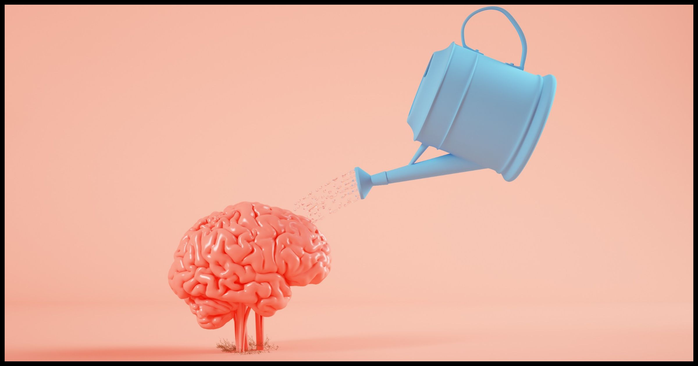 Watering can watering a brain