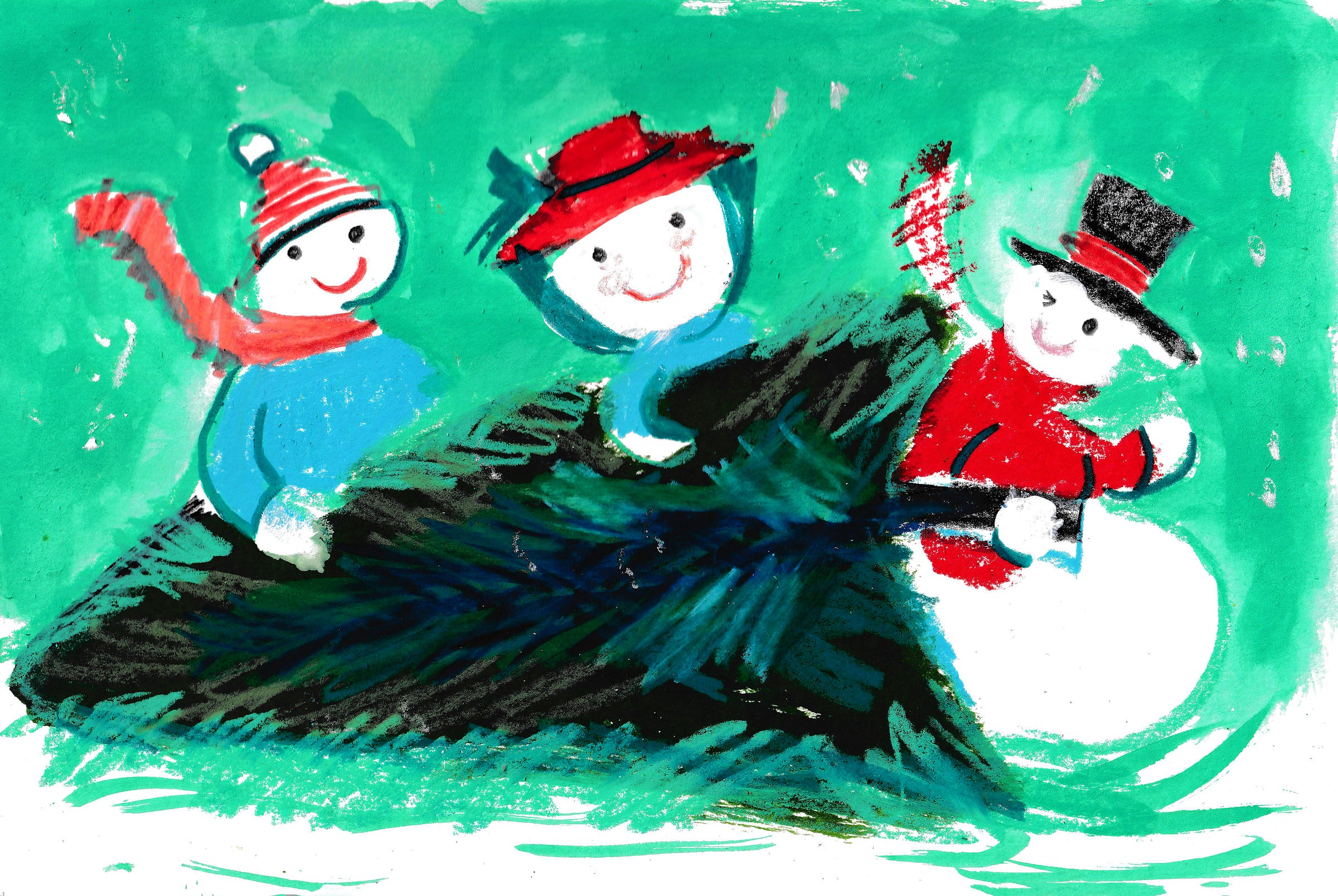 snowmen illustration by Beth Spencer