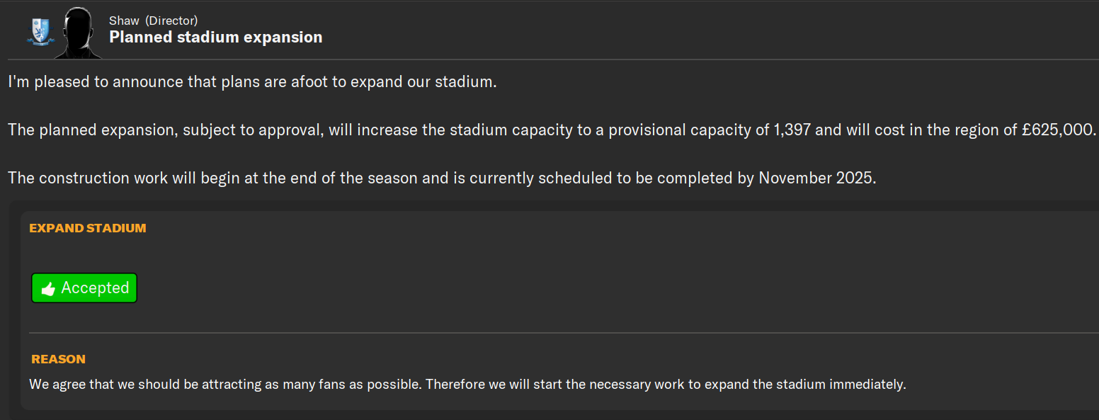 Football Manager Stadium Issues