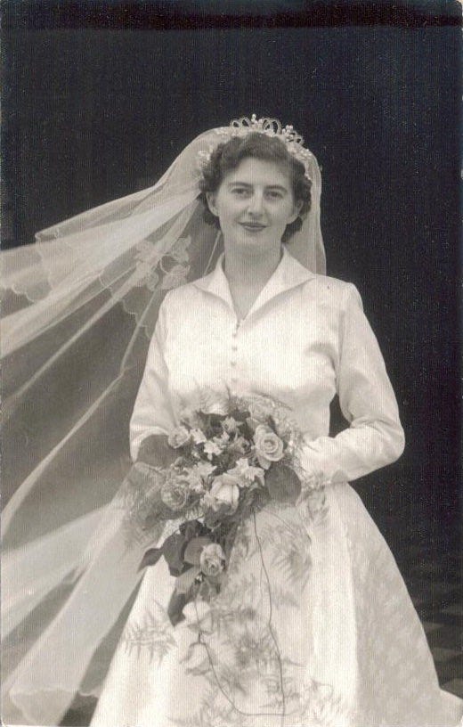 Margaret Morris in her wedding dress