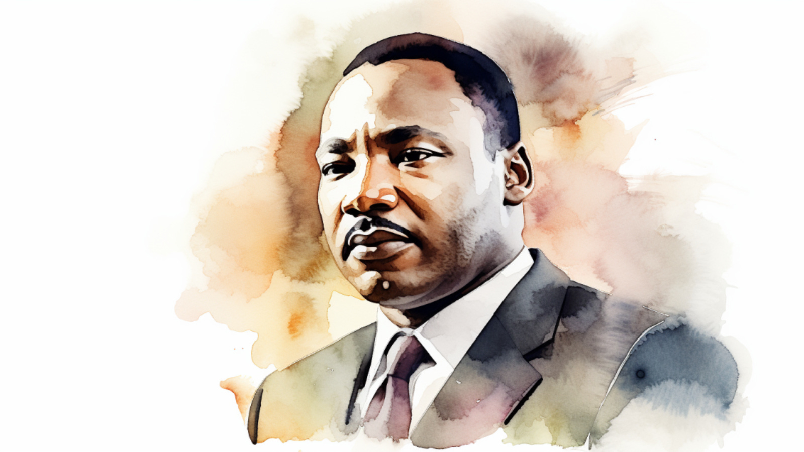 Watercolor sketch of Reverend Martin Luther King Jr