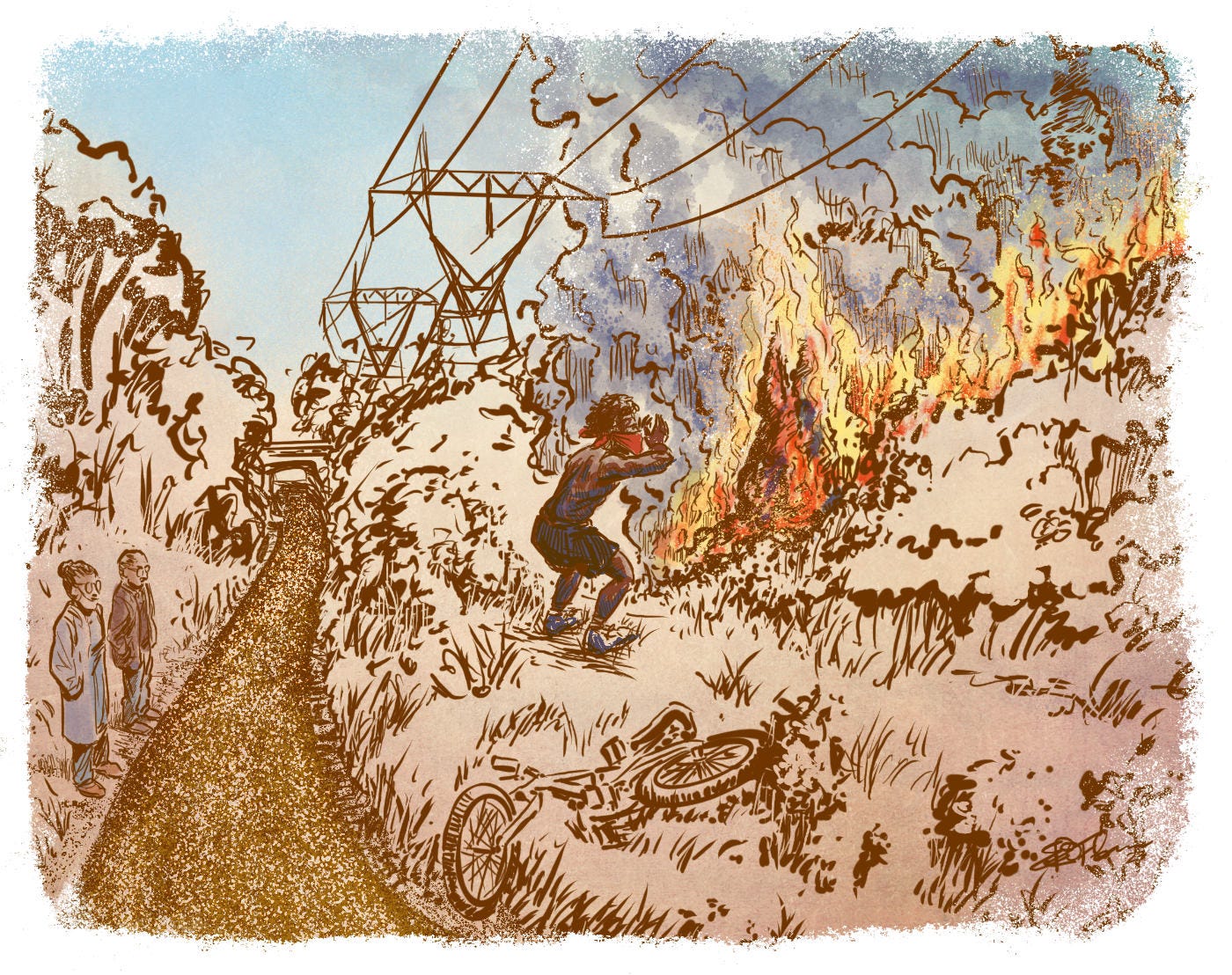 A sketch on the Burnt Briidge Creek trail fire by ER Flynn