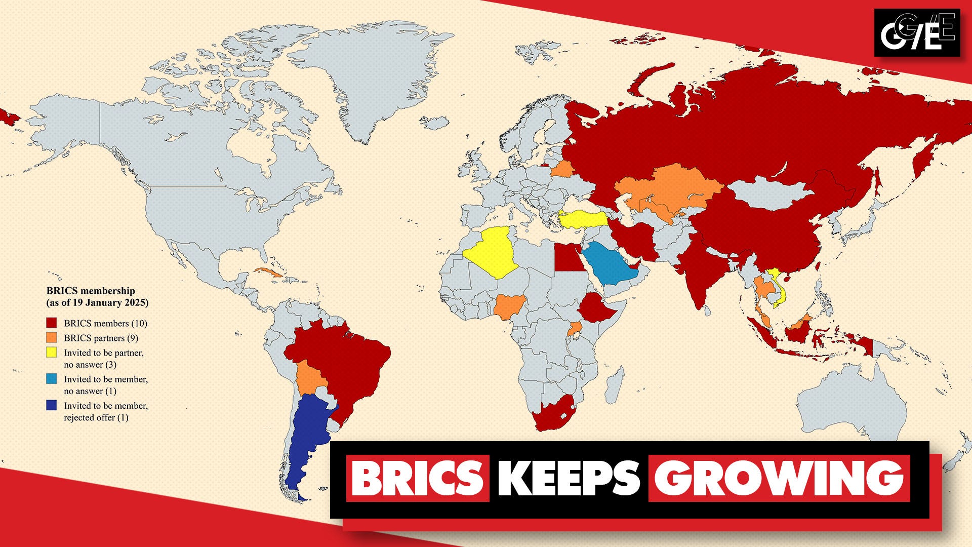 BRICS members partners map Nigeria 19 January 2025