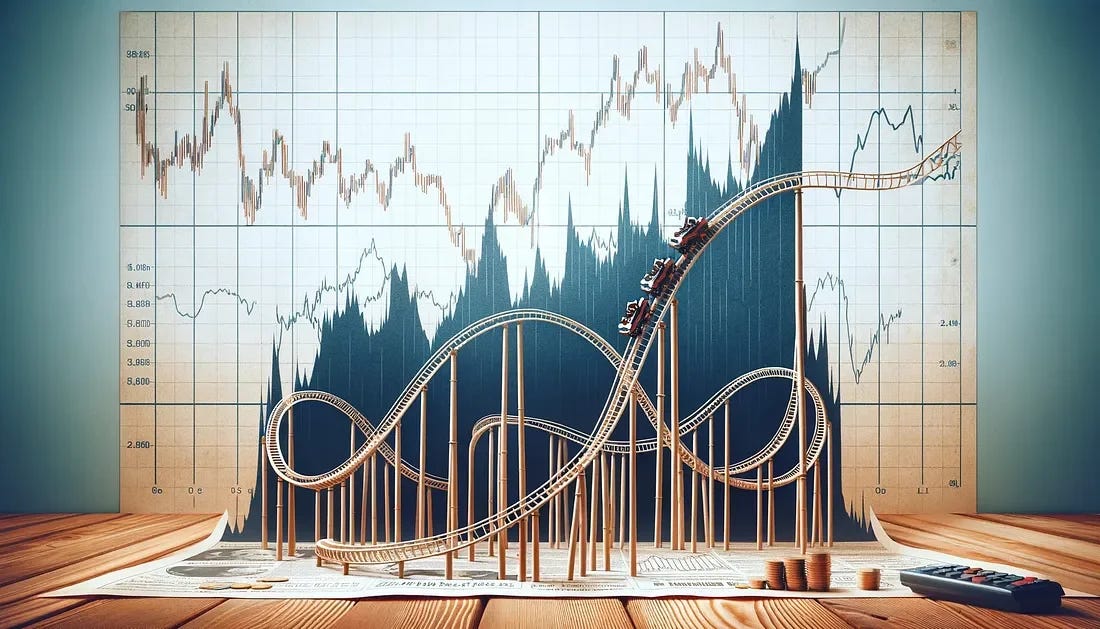Stock market rollercoaster. Credits to @hejrene on Medium.