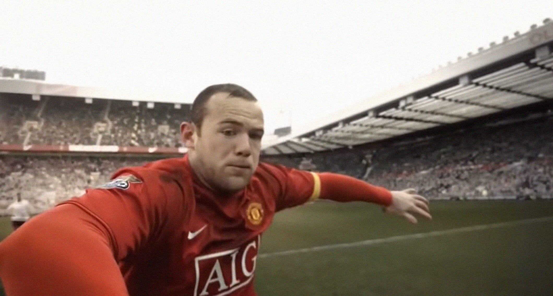 A screenshot of Wayne Rooney in a famous Nike football advert