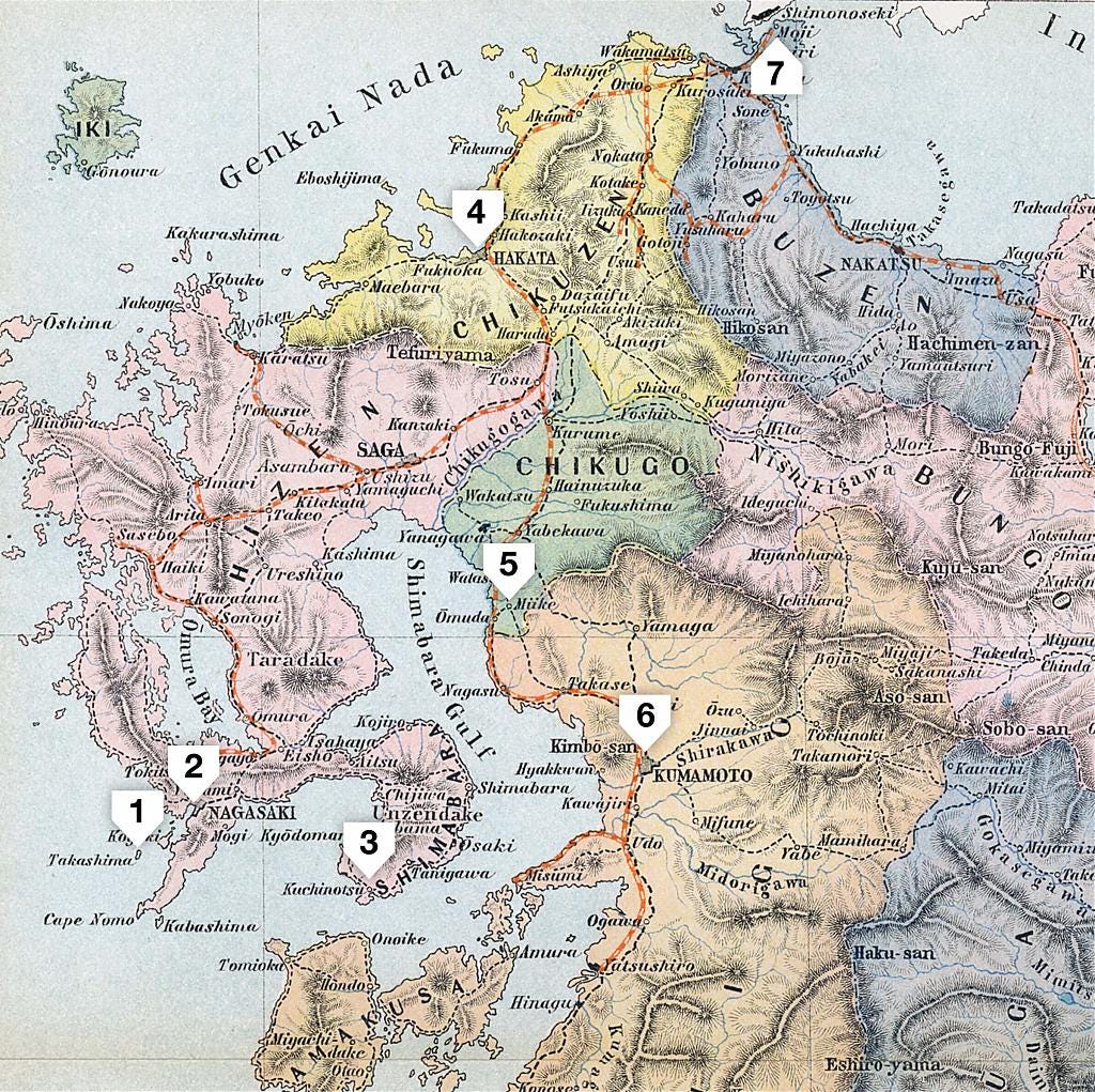 1903 (Meiji 36) Map of Kyushu