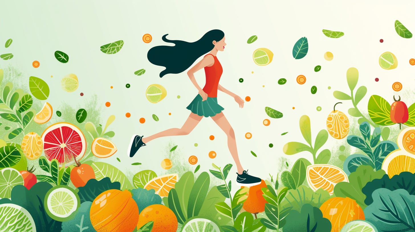 An artistic illustration for the concept of a Healthy Lifestyle.