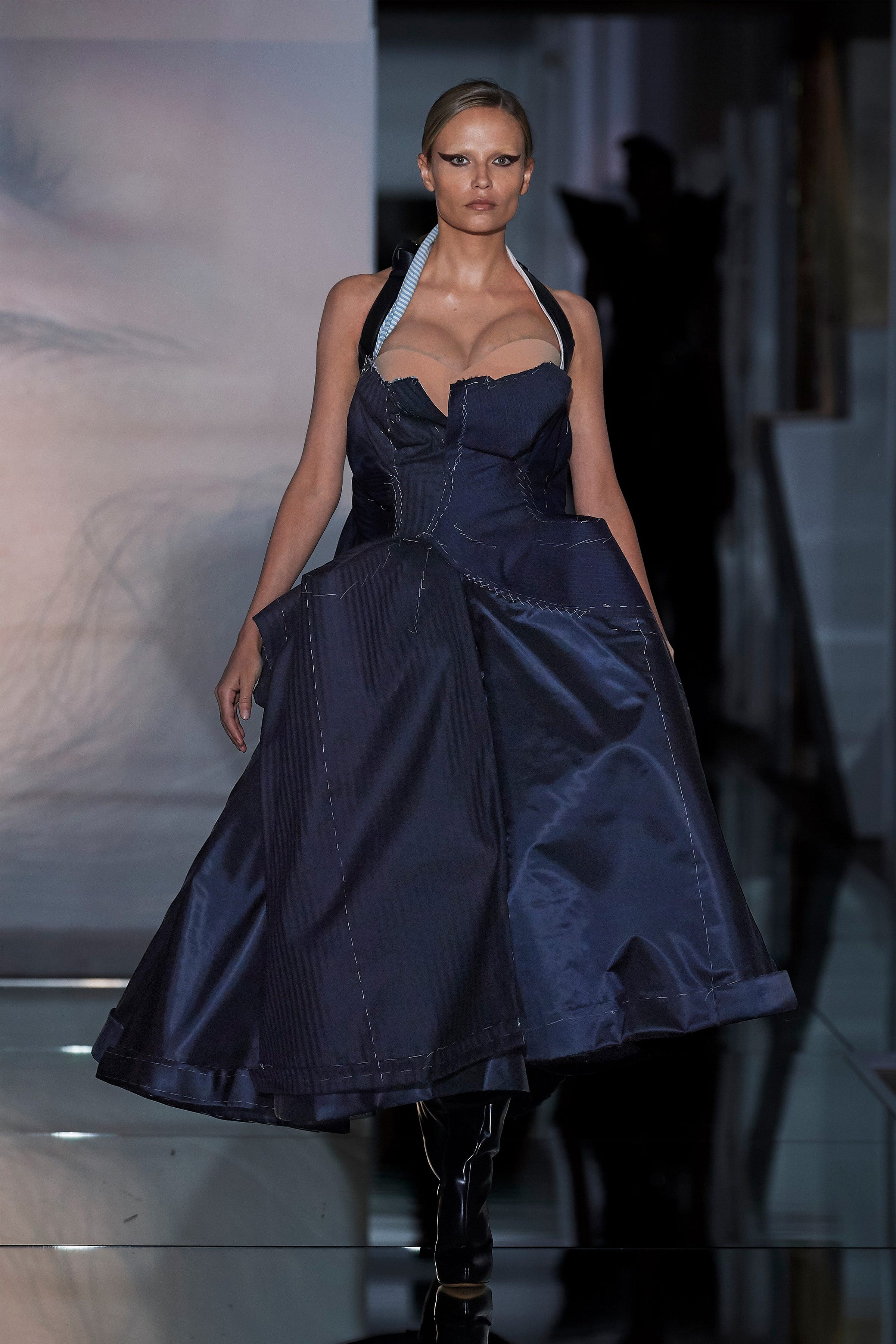 Image may contain Clothing Apparel Fashion Evening Dress Gown Robe Skirt Dress Human Person Female and Woman