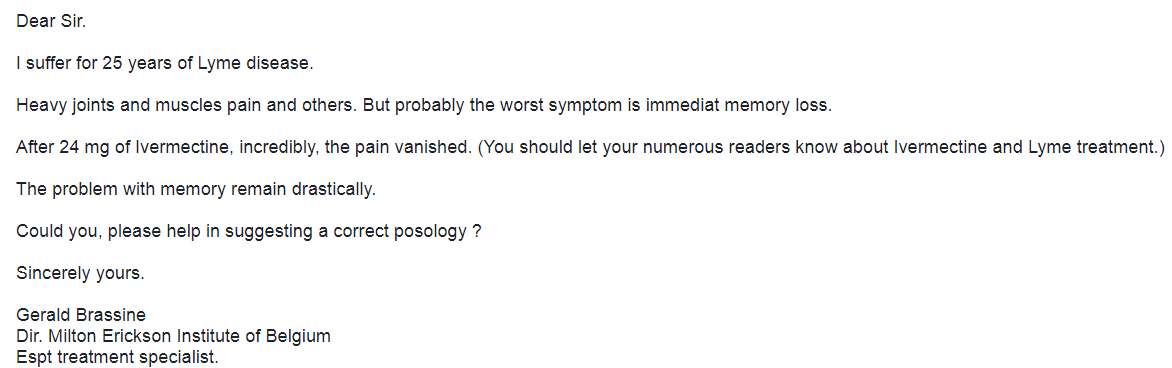 Ivermectin and Lyme Disease – Testimonial and Research