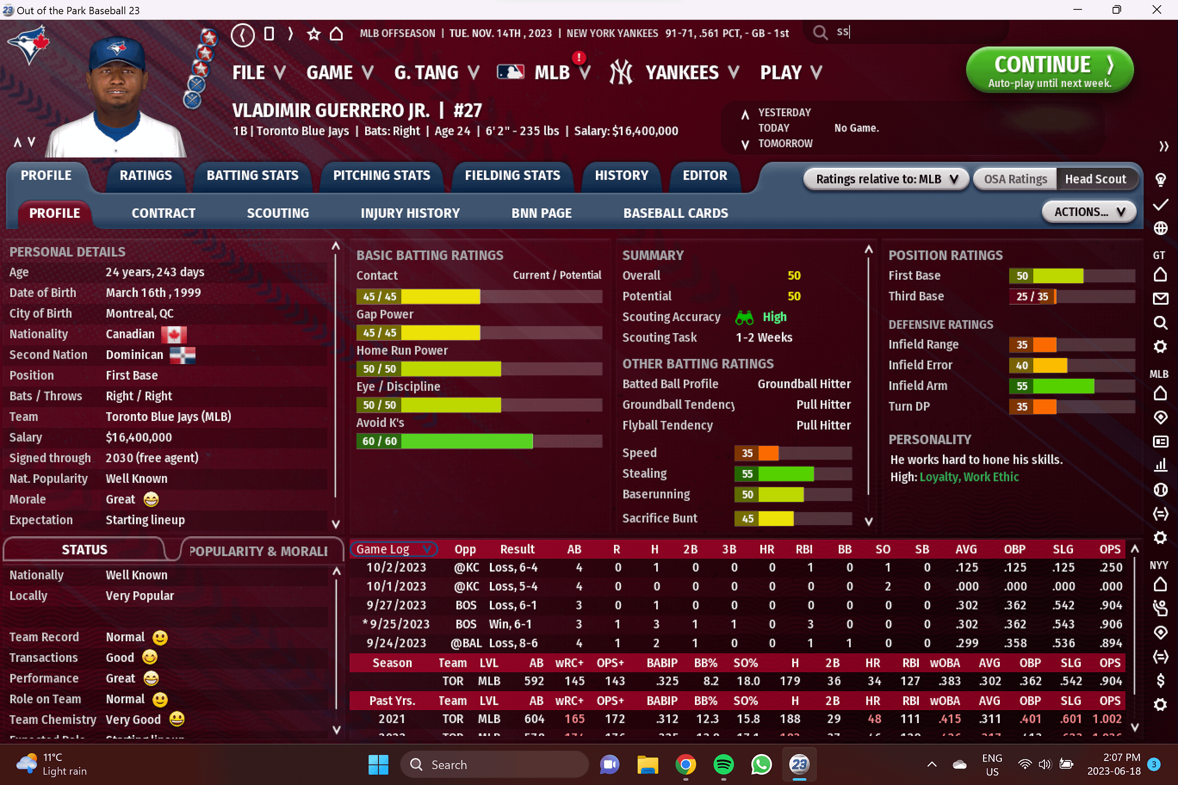 OOTP Scouting Reports