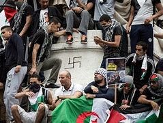 Image result for palestine riots with swastikas