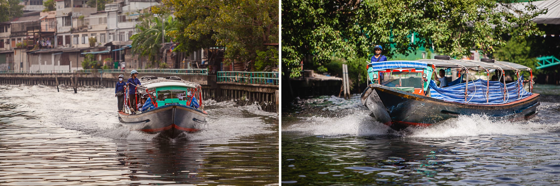 Khlong Ferry Boats. Both 1/400, f/2.8, ISO 100, 200mm