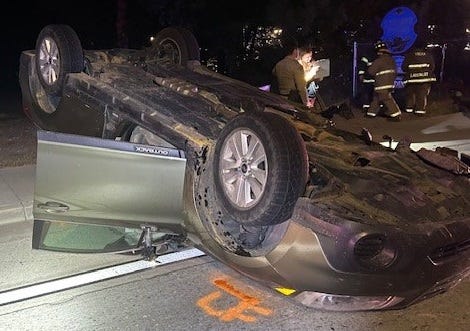 May be an image of 3 people, car and text