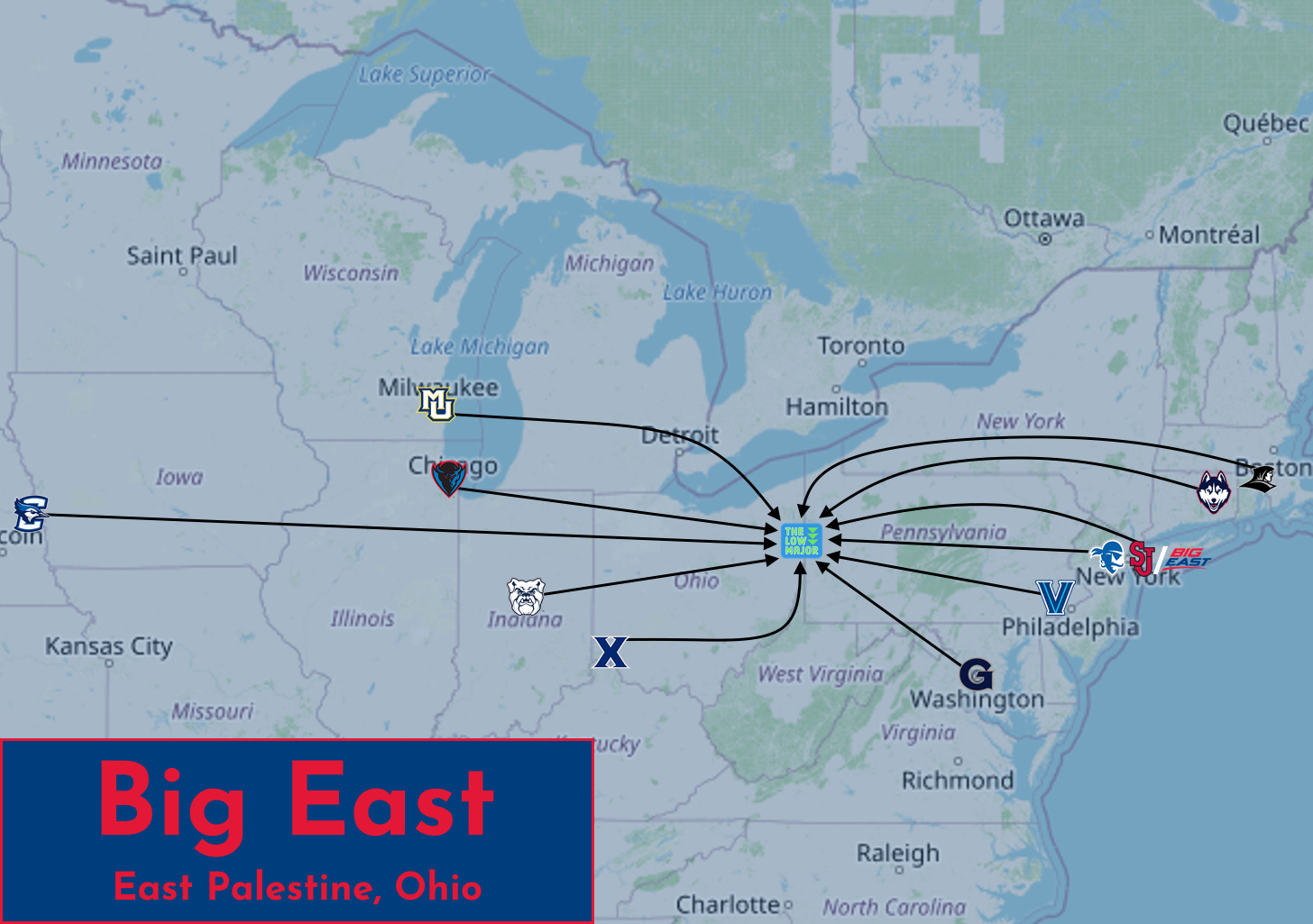 Big East midpoint map
