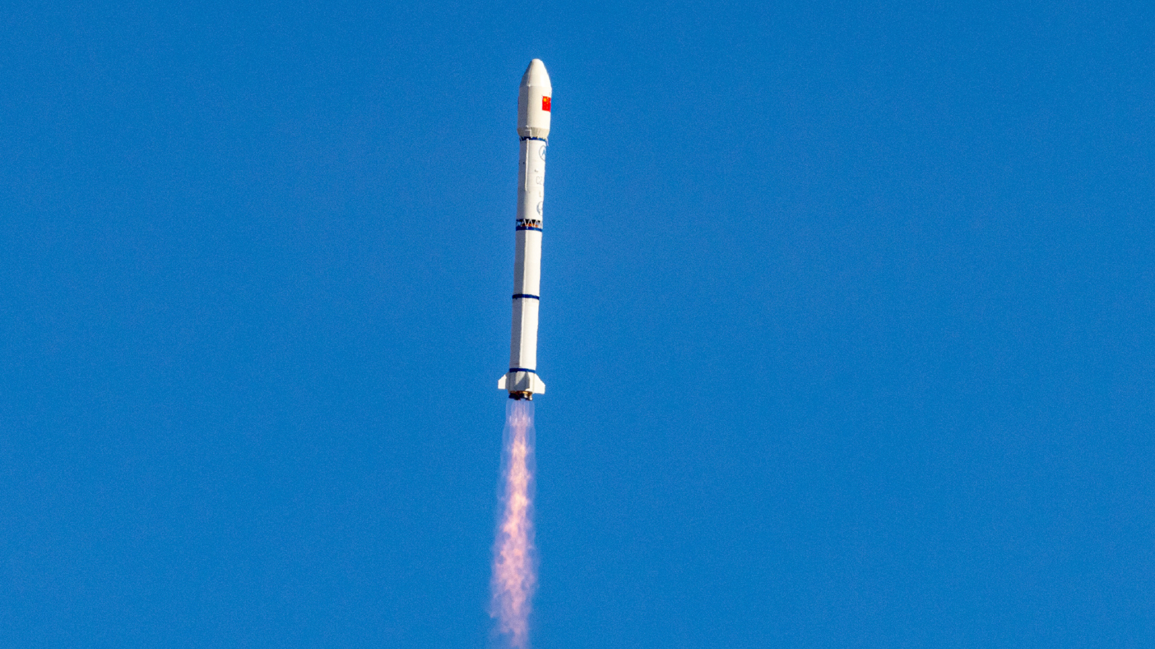 The Long March 2C Y55 vehicle during first-stage flight.