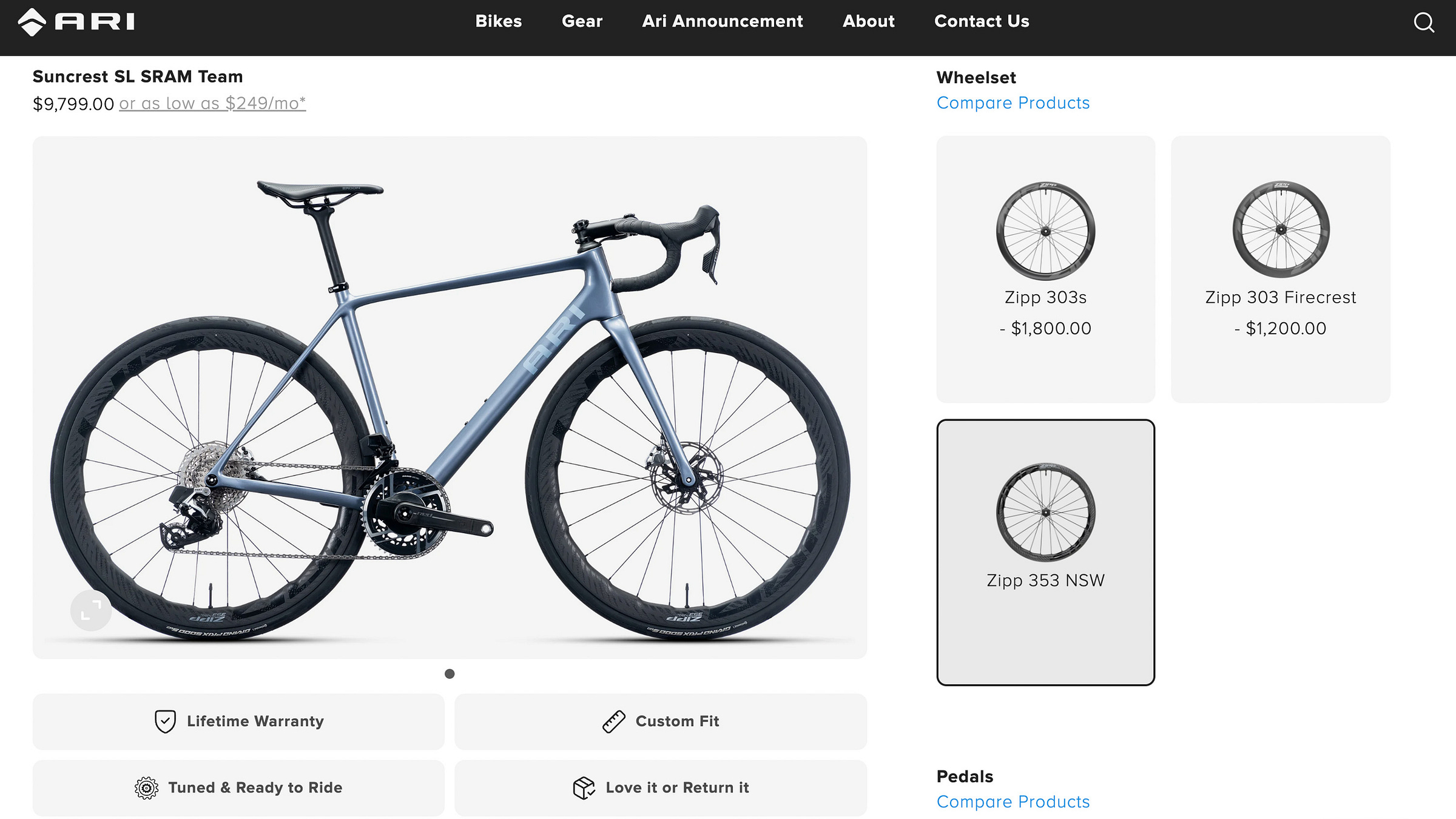 Ari Bikes online configurator