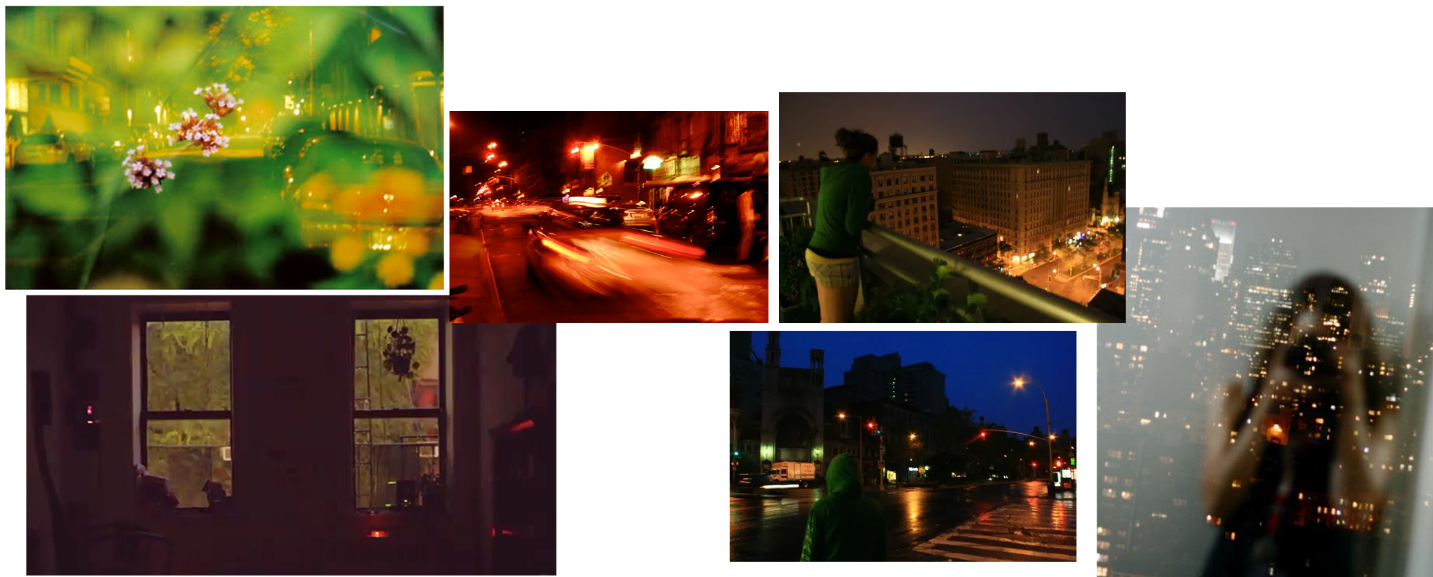 a collage of images all showing scenes from new york city at different points in the artist's life