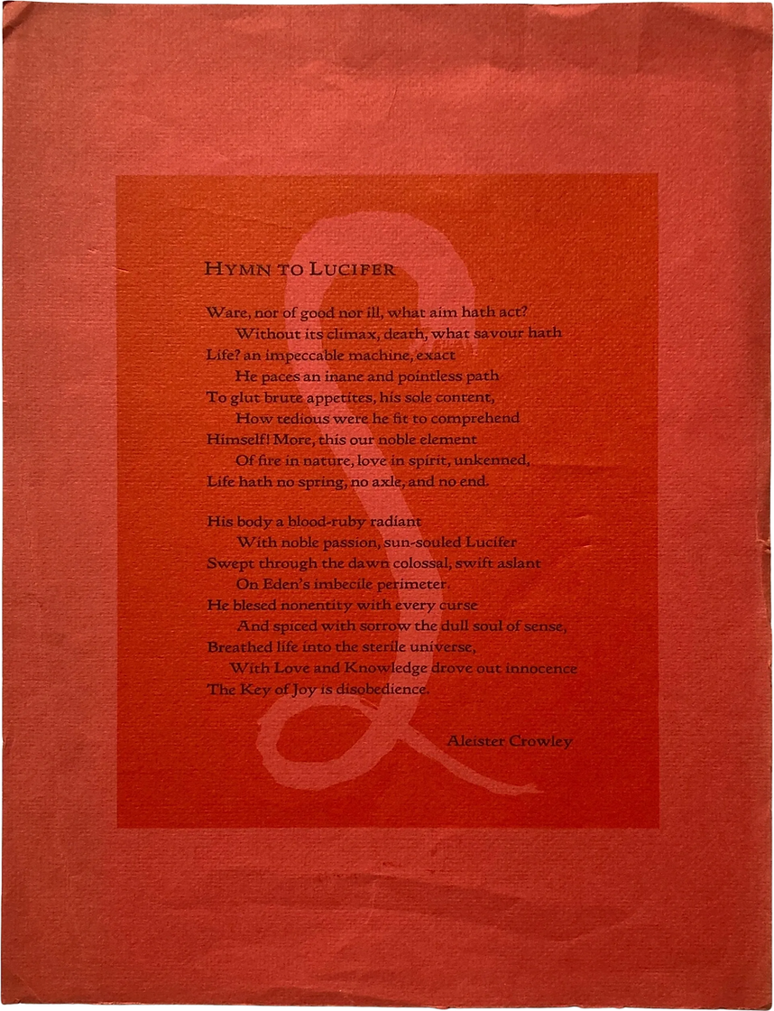 Aleister Crowley: HYMN TO LUCIFER