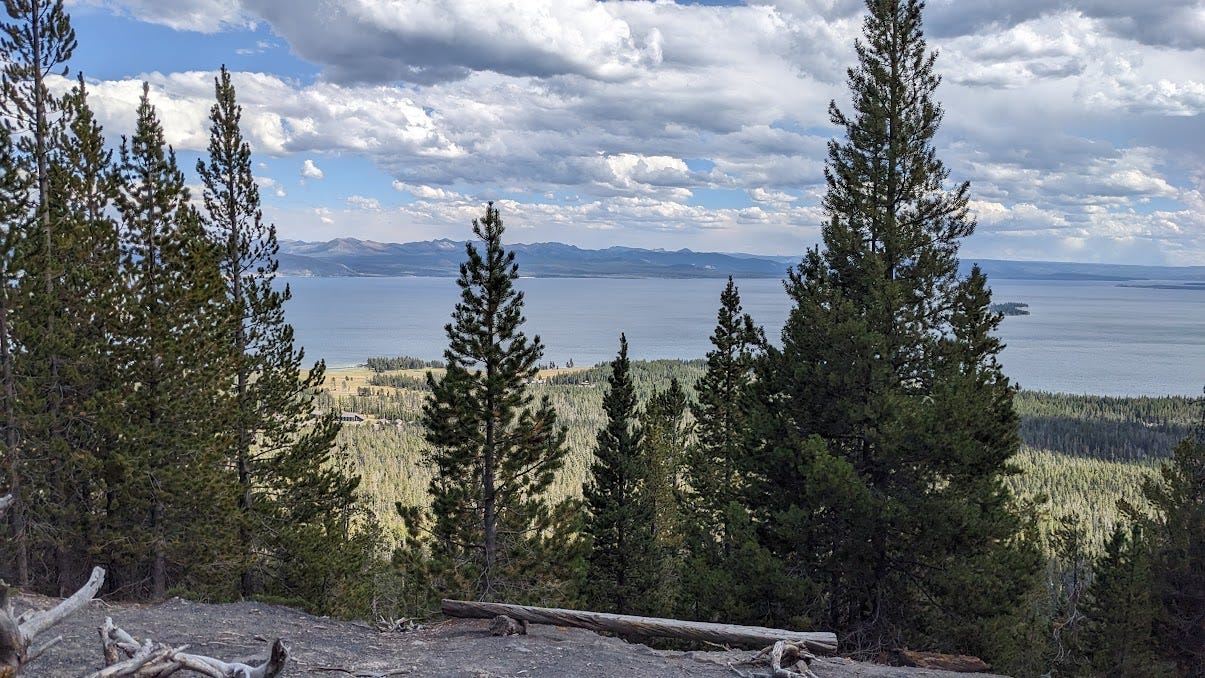 the view across Yellowstone Lake