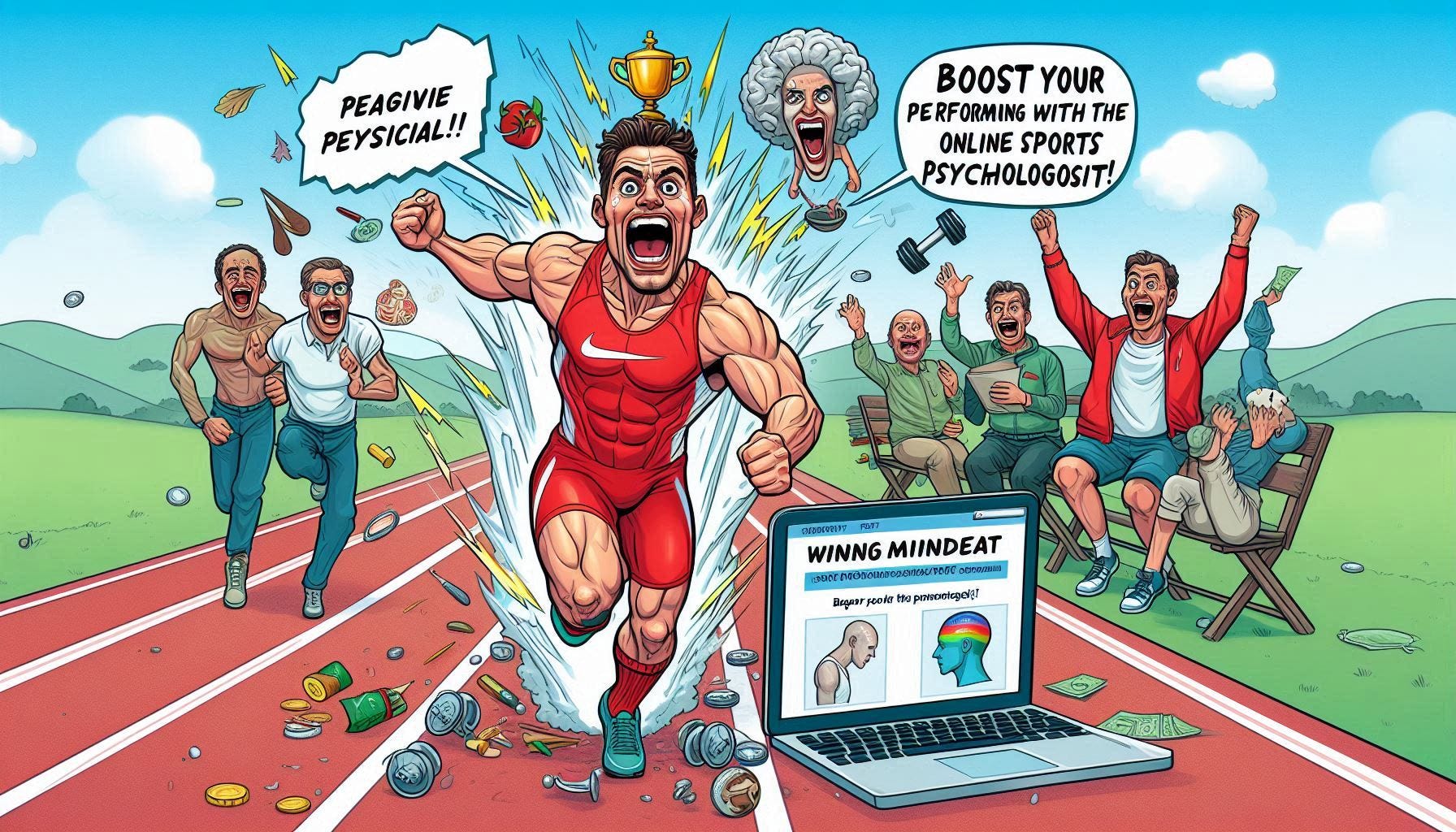 Caricatura satírica, Potencia tu rendimiento con el psicólogo deportivo online. Mindset ganador: el valor del psicólogo deportivo online. Más allá del físico: la revolución del psicólogo deportivo online