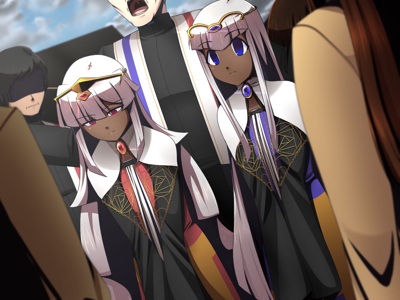 remade CG of auma and nyn's priestess reveal in soundless