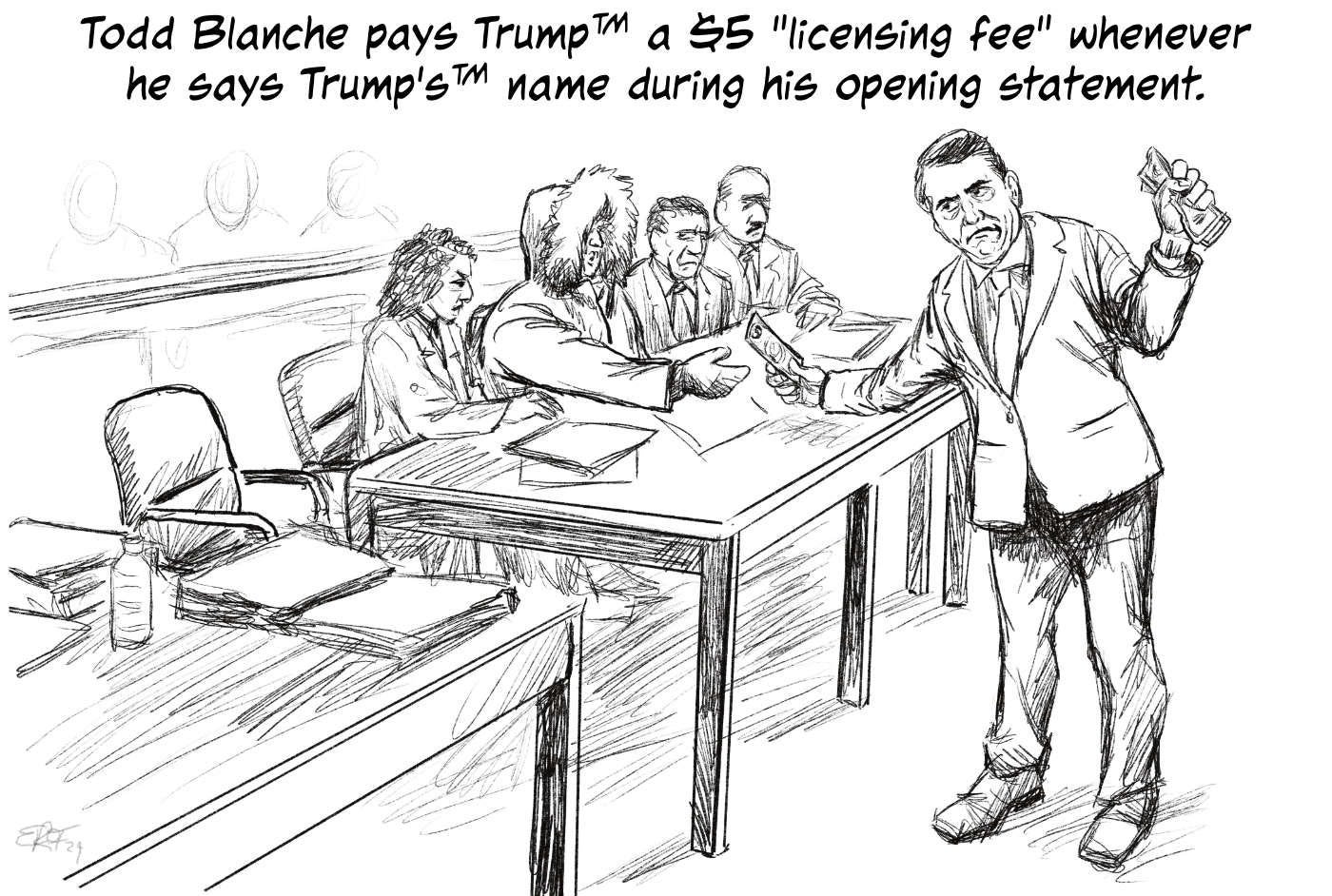 Trump Licensing name drawing by ER Flynn