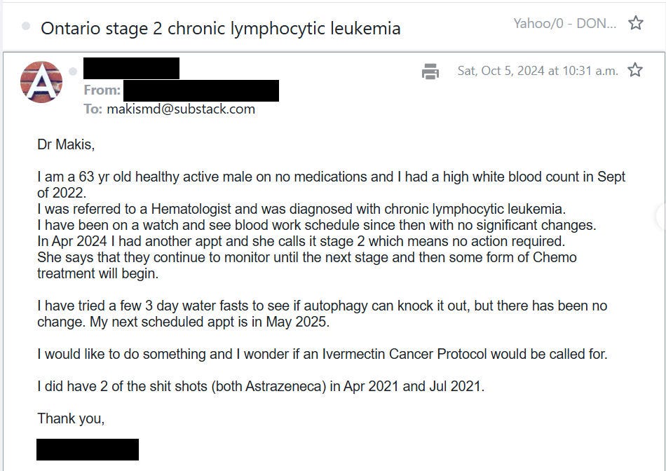 Leukemia Appears Very Responsive to Ivermectin, Fenben, Meben Leukemia Appears Very Responsive to Ivermectin, Fenben, Meben