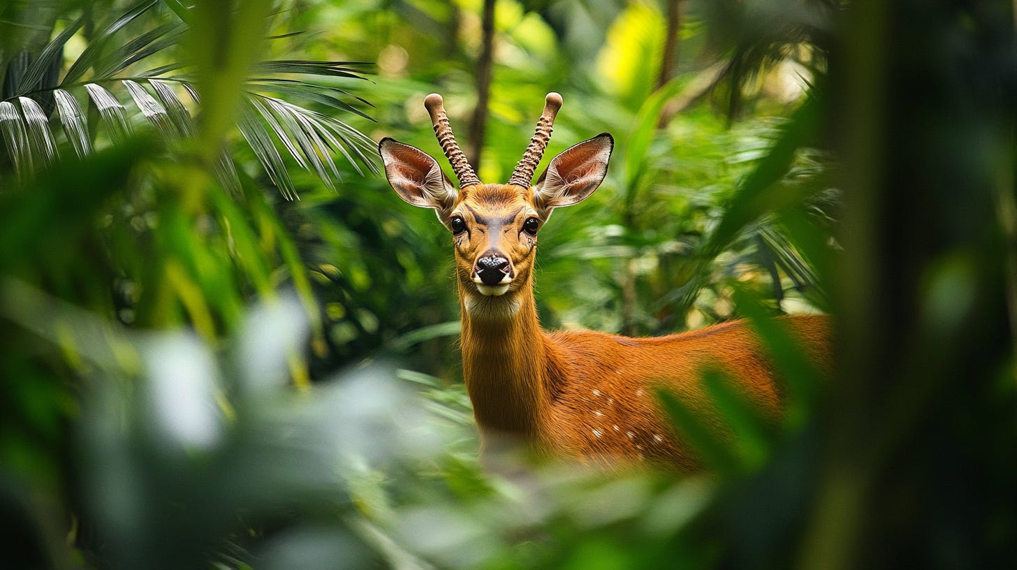 Cutaway shot is used to introduce another element that are not important in the main storyline, but it helps to make the story more lively./imagine prompt: a cutaway photograph shot of a deer in the jungle — ar 16:9 — v 6.1