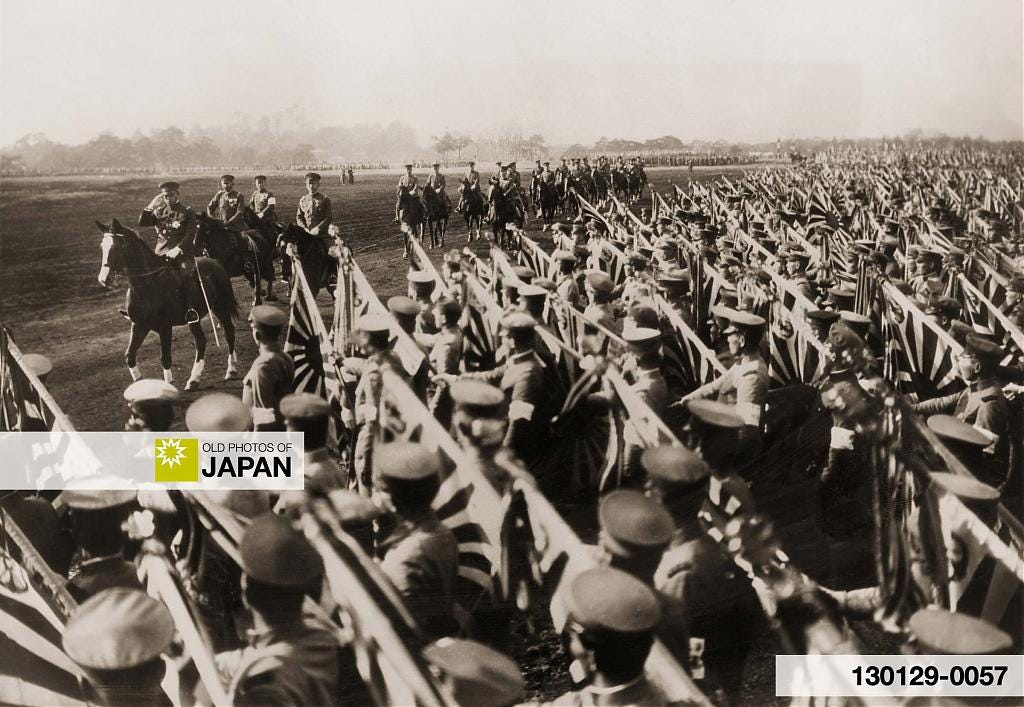 New Year review at Yoyogi Parade Grounds in Tokyo on January 9, 1934