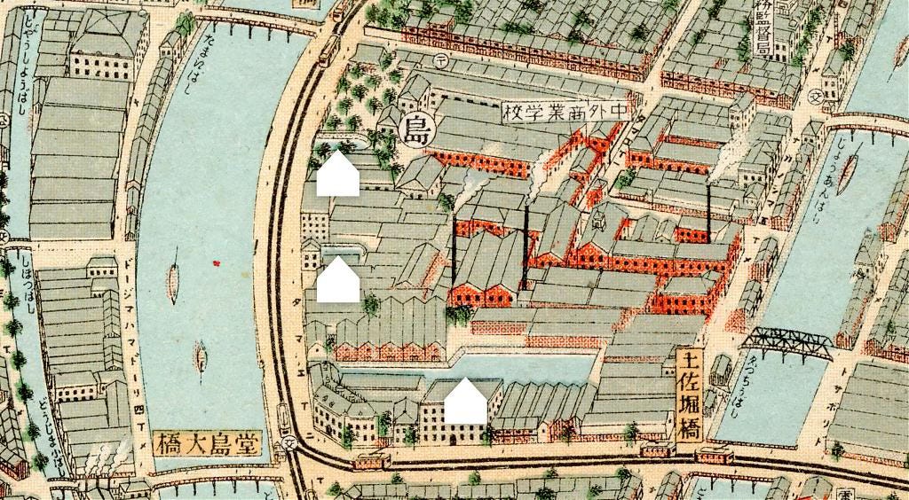 1924 map of Nakanoshima Park in Osaka
